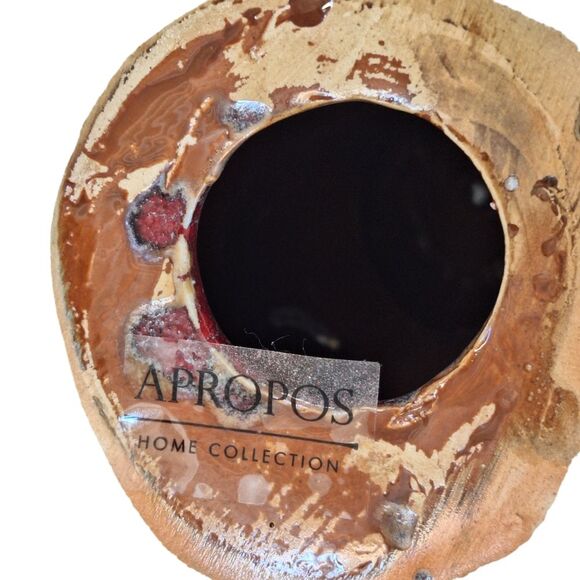 Apropos Drip Glaze Elephant Statue Figurine 10” Gold Trunk Up Lucky Art Pottery - Picture 16 of 16